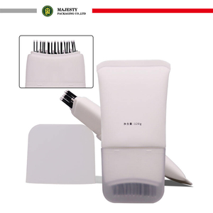 Tube en plastique souple personnalisé, emballage de soins du cuir chevelu pour teinture capillaire avec applicateur de brosse à peigne, Tube à presser personnalisé