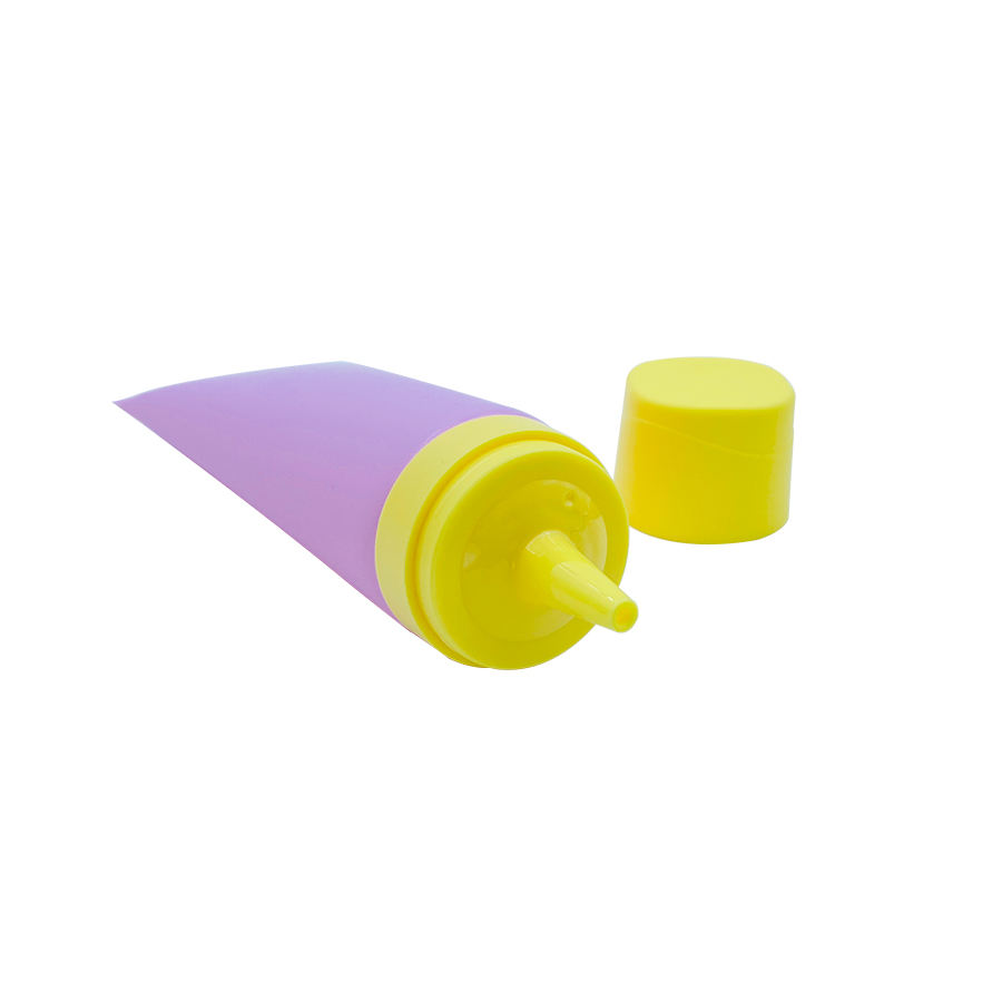 Tube en plastique fait sur commande de conditionneur de cheveux de Tube mou cosmétique de Tube de Gel douche de shampooing de 200ML avec le long capuchon de buse