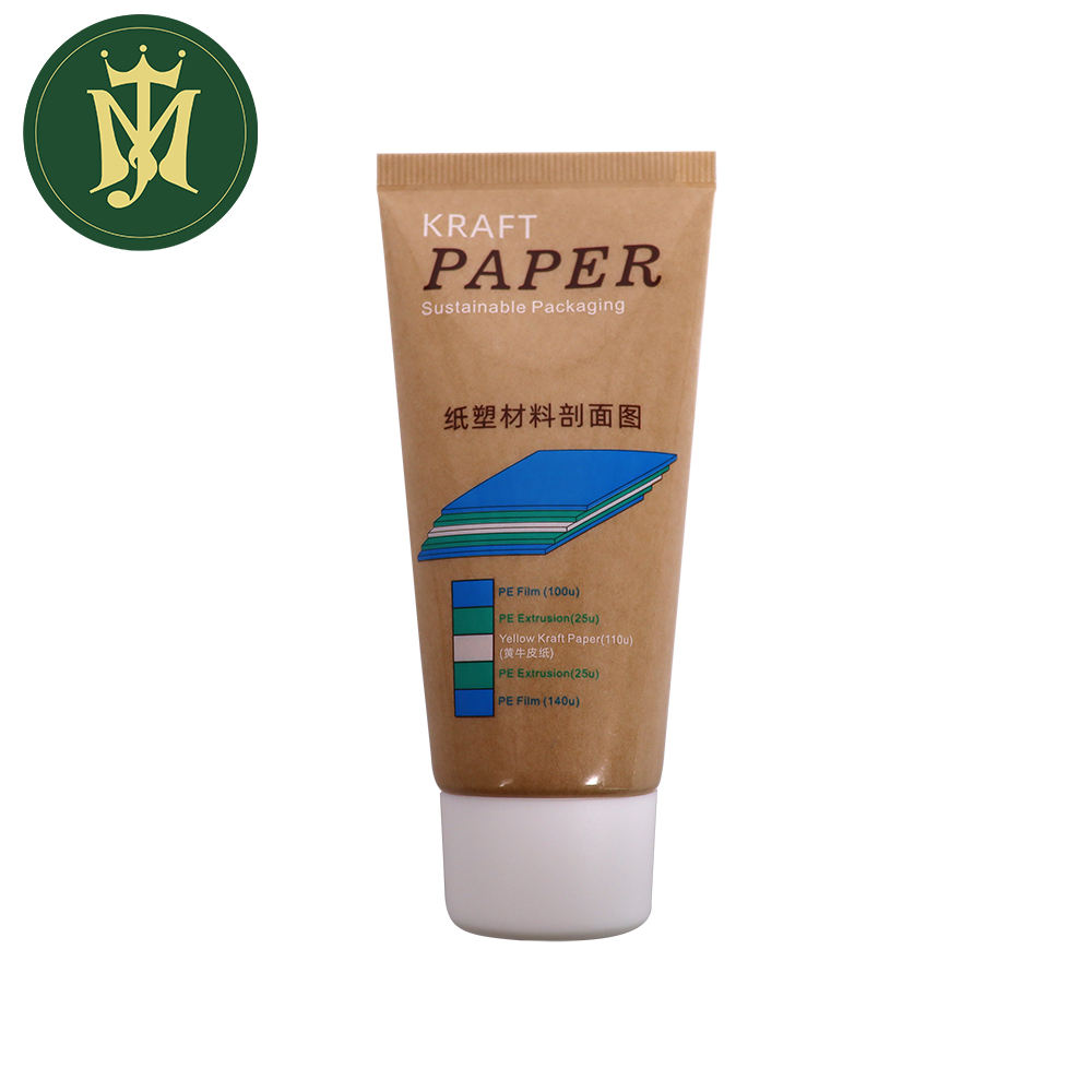 Emballage de recyclage à presser écologique Crème pour les mains de protection solaire dans un tube en plastique biodégradable Tube pressé en papier kraft