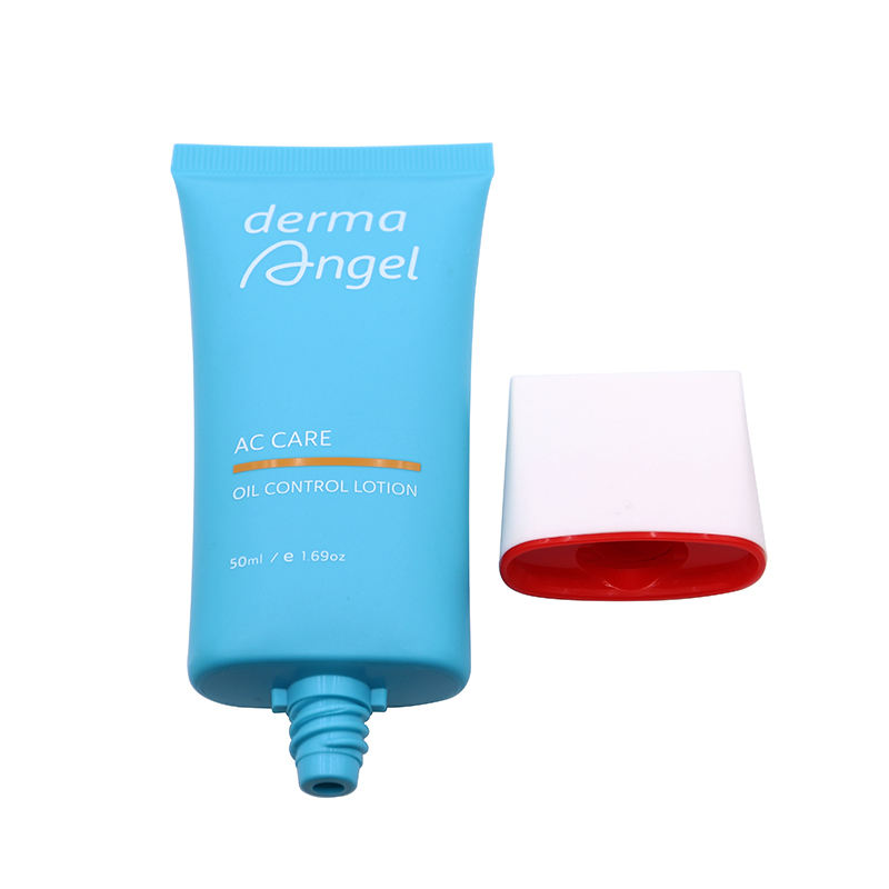 Tubes en plastique PE plats ovales OEM 30ml/50ml, pour cosmétiques, emballage à presser, bouchon à vis sérigraphié, crème solaire, fond de teint BB crème