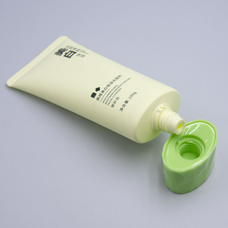 Tube ovale cosmétique OEM100ML-120ML, pour crème pour les yeux, soins de la peau, lavage du visage et protection solaire, Tube à presser avec dessus à vis