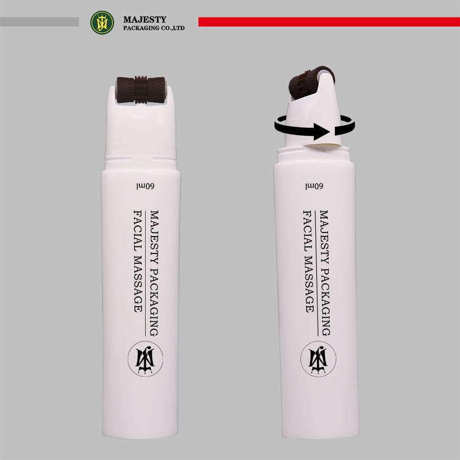 Tube souple de rouleau de Massage personnalisé, récipient vide pour le visage/corps, pour les soins du corps avec Massage en silicone