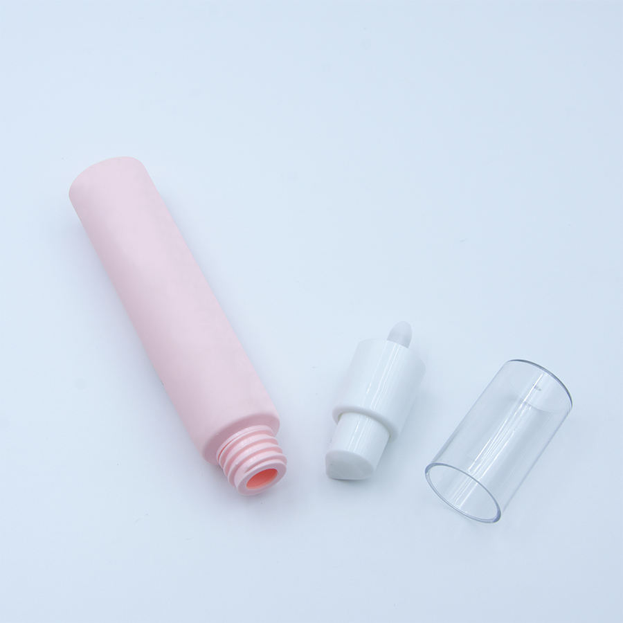Tubes de luxe vides en plastique BB pour crème pour les yeux, avec pompe sans air, doux au toucher, rose mat, crème solaire pour le visage, shampoing, cosmétiques, 15ml, 30ml, 50ml
