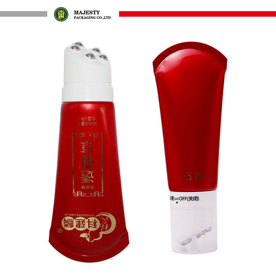 Tube en plastique multifonctionnel personnalisé de 30ML à 250ML, pour crème pour les yeux, tuyau cosmétique, tête de Massage à bille, comprend un emballage d'extrusion