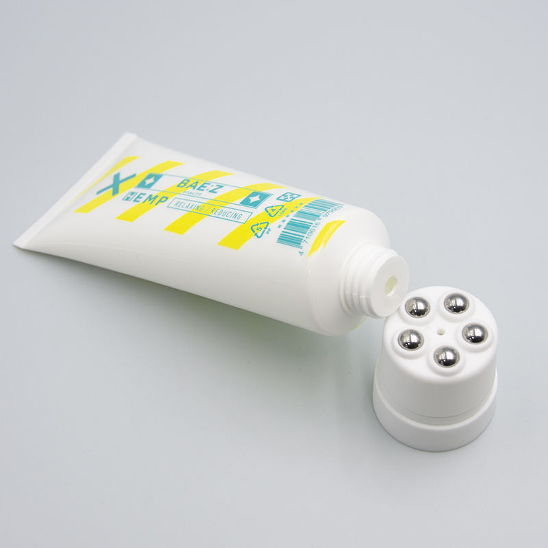 Tube d'extrusion d'emballage cosmétique en plastique personnalisé 60 ml-150 ml avec tête de massage à 5 billes