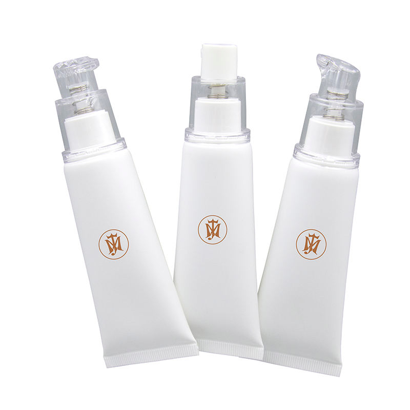 Tube PE à presser personnalisé de 30ML, vide, maquillage BB crème cosmétique, Tube en plastique pour crème pour le visage, pompe pressée, Tube cosmétique en plastique souple