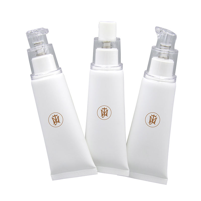 Tube PE à presser personnalisé de 30ML, vide, maquillage BB crème cosmétique, Tube en plastique pour crème pour le visage, pompe pressée, Tube cosmétique en plastique souple