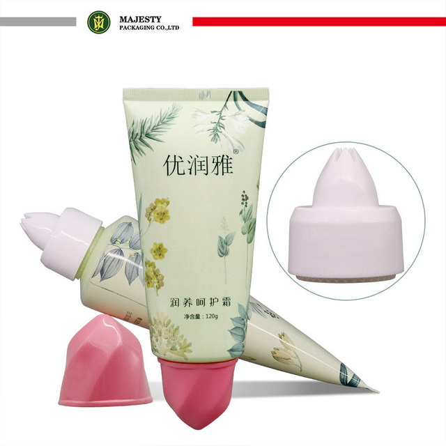 Personnaliser 120g Floral Design PE Squeez Tube Emballage cosmétique en plastique mignon pour la crème pour les mains en forme de fleur et le rouge à lèvres