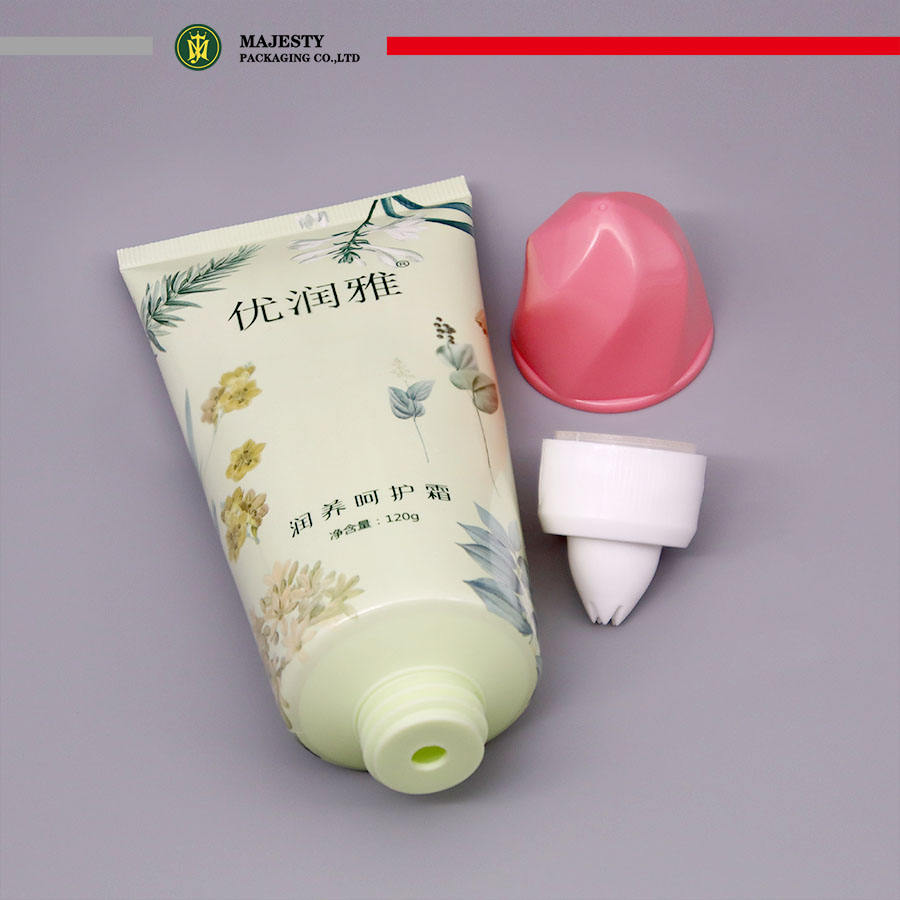 Personnaliser 120g Floral Design PE Squeez Tube Emballage cosmétique en plastique mignon pour la crème pour les mains en forme de fleur et le rouge à lèvres