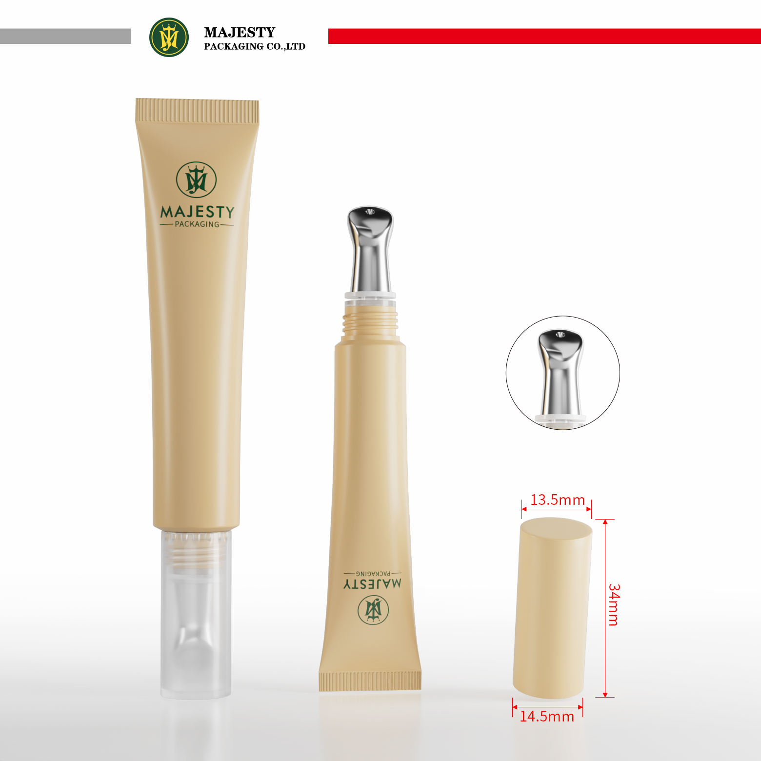 Tube multifonction 10-15ml, différentes têtes d'applicateur, Tube de brillant à lèvres cosmétique, Tube de crème pour les yeux, emballage plastique cosmétique