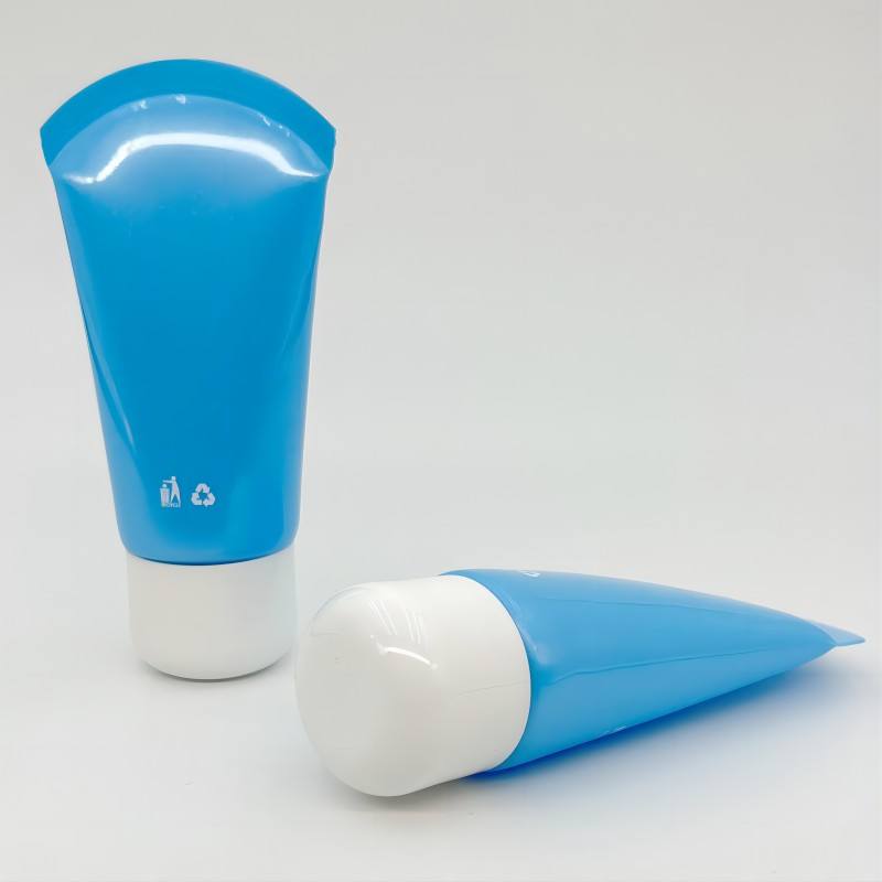 Tube vide à presser personnalisé 50-70ml, rondelle de visage en plastique pour soins de la peau avec bouchon à vis, Tube PP