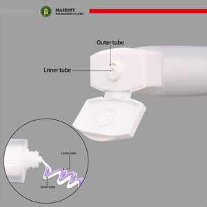 Tube à Double chambre à Double couche, capuchon en céramique, Lotion pour le corps, lavage du visage, emballage en plastique, Tube à presser pour cosmétiques et soins de la peau