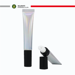 Tube de rouge à lèvres vide personnalisé Laser argent ABL PBL, diamètre 19mm, capacité 10 ~ 30ml, applicateur en céramique, bouchon à vis, crème