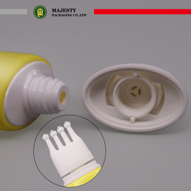 Tube de brosse de Massage à bille en acier inoxydable, 4 tubes en plastique personnalisés, soins de la peau du cuir chevelu, Tube d'emballage à presser en plastique