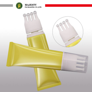 Tube de brosse de Massage à bille en acier inoxydable, 4 tubes en plastique personnalisés, soins de la peau du cuir chevelu, Tube d'emballage à presser en plastique