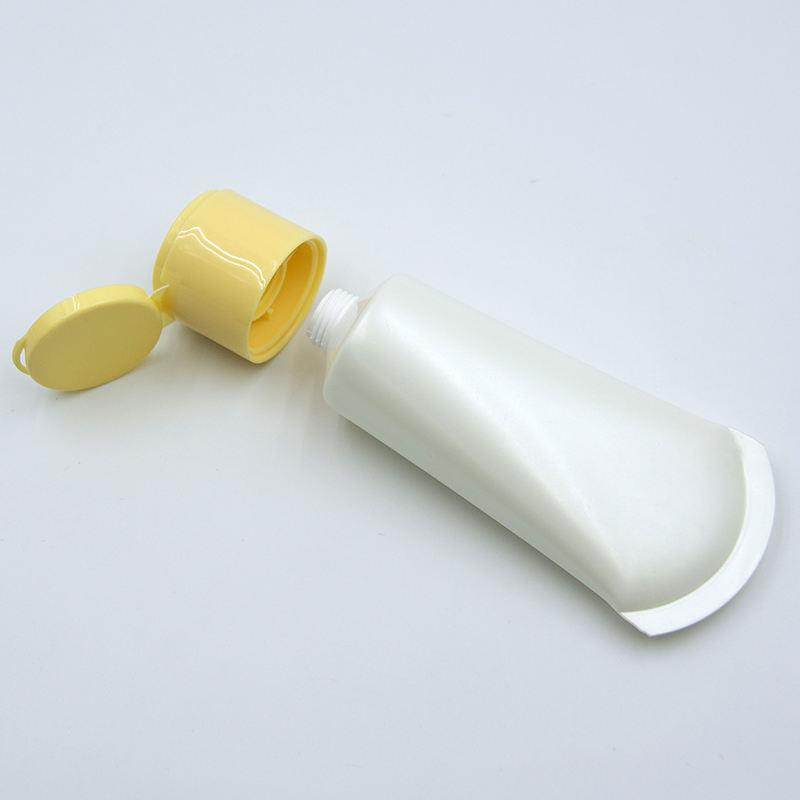 Tube cosmétique souple de tube de compression de lotion PE vide personnalisé avec dessus rabattable pour le lavage du visage et le masque de protection solaire, etc.