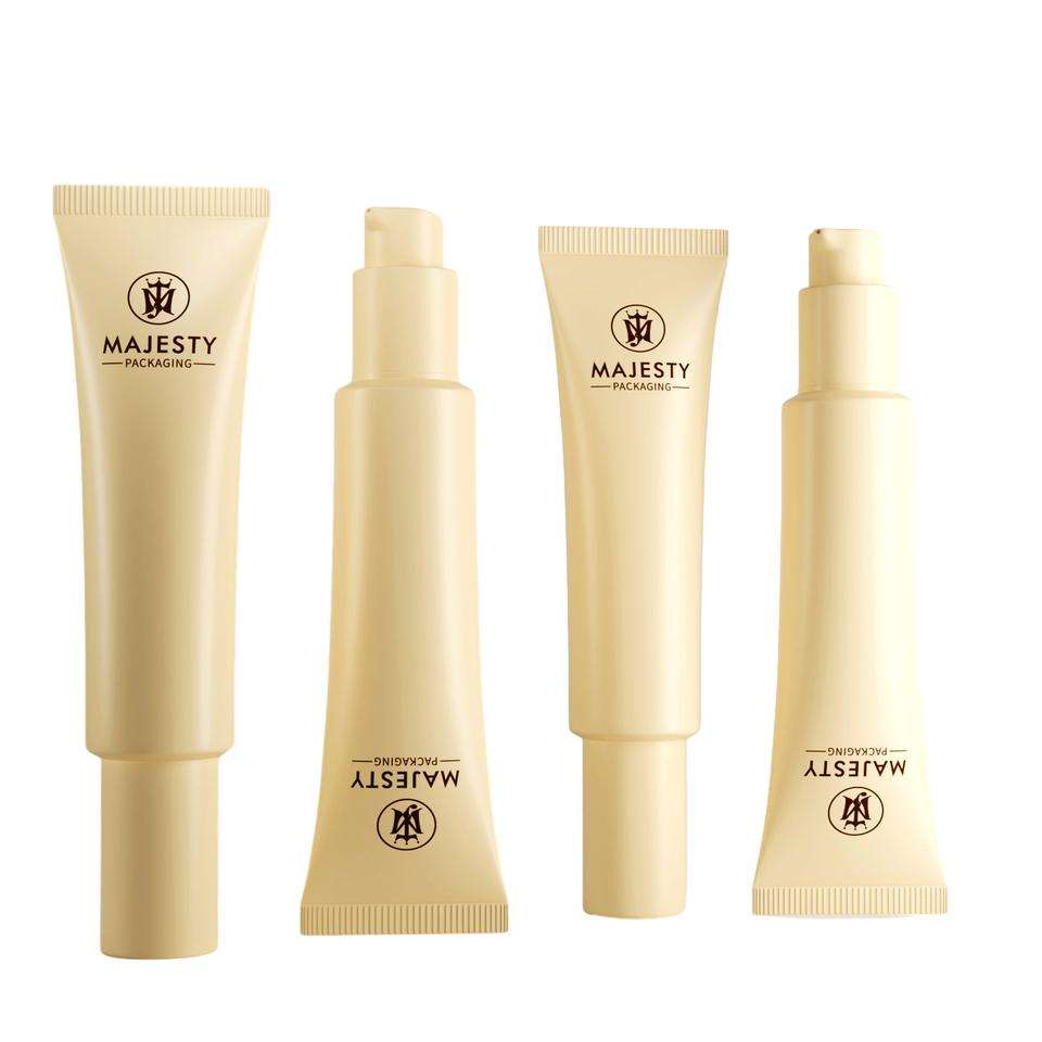 Emballage de tube de crème BB en plastique souple personnalisé de 30 ml avec tête de pompe sans air pour tubes de maquillage de sérum pour les yeux de protection solaire