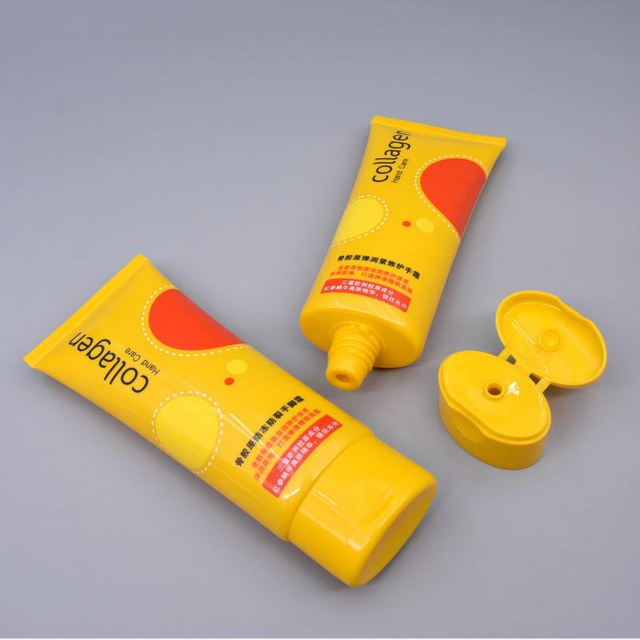 Tube cosmétique à presser en plastique personnalisé de 100ML, emballage pour nettoyant pour le visage et Lotion pour le corps, couvercle rabattable, Surface d'étiquetage de protection solaire