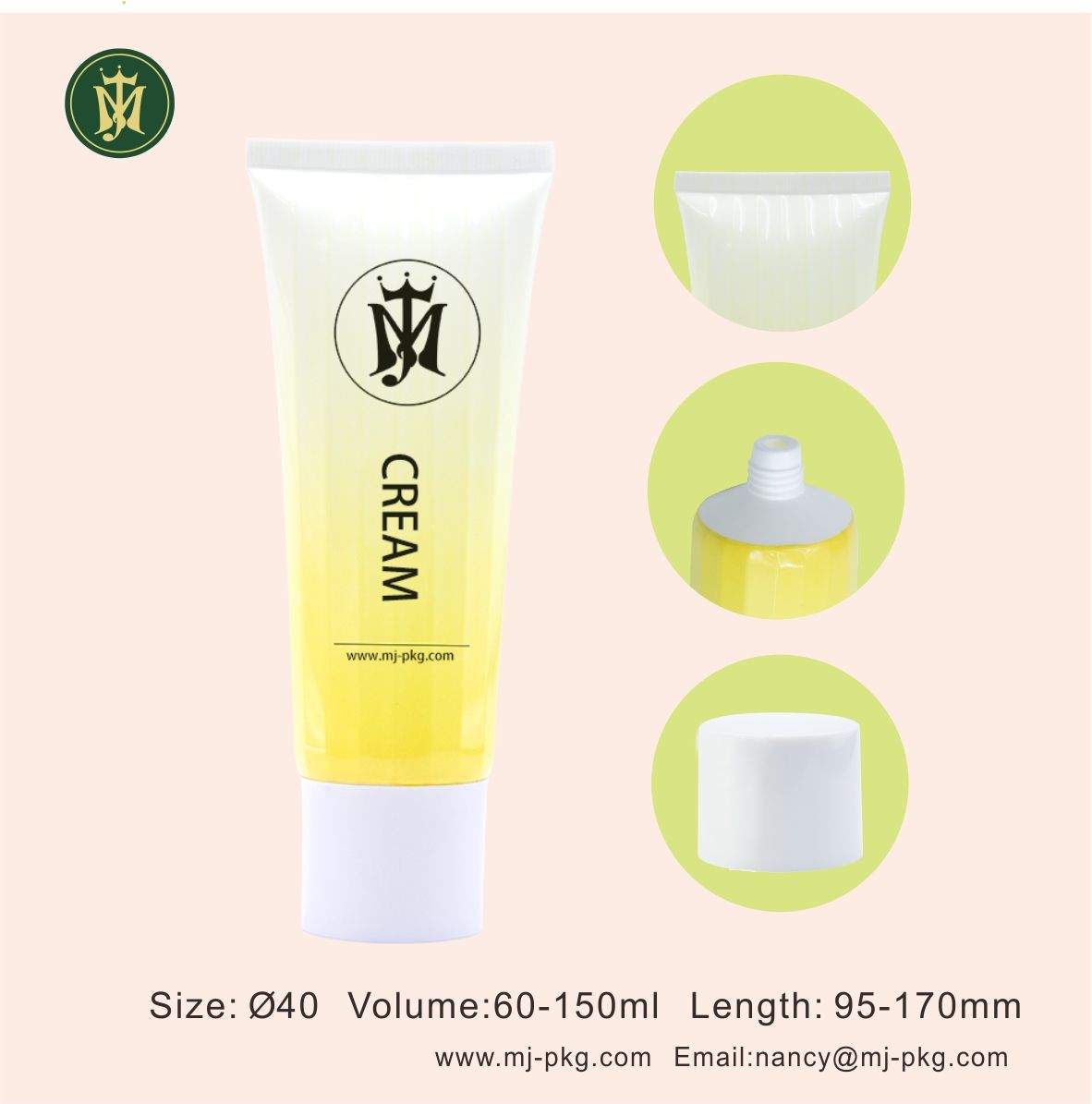 Tubes cosmétiques vides personnalisés en plastique souple, 100ml, 120ml, 150ml, pour emballage de lotion et de crème pour les mains, Surface d'impression d'écran