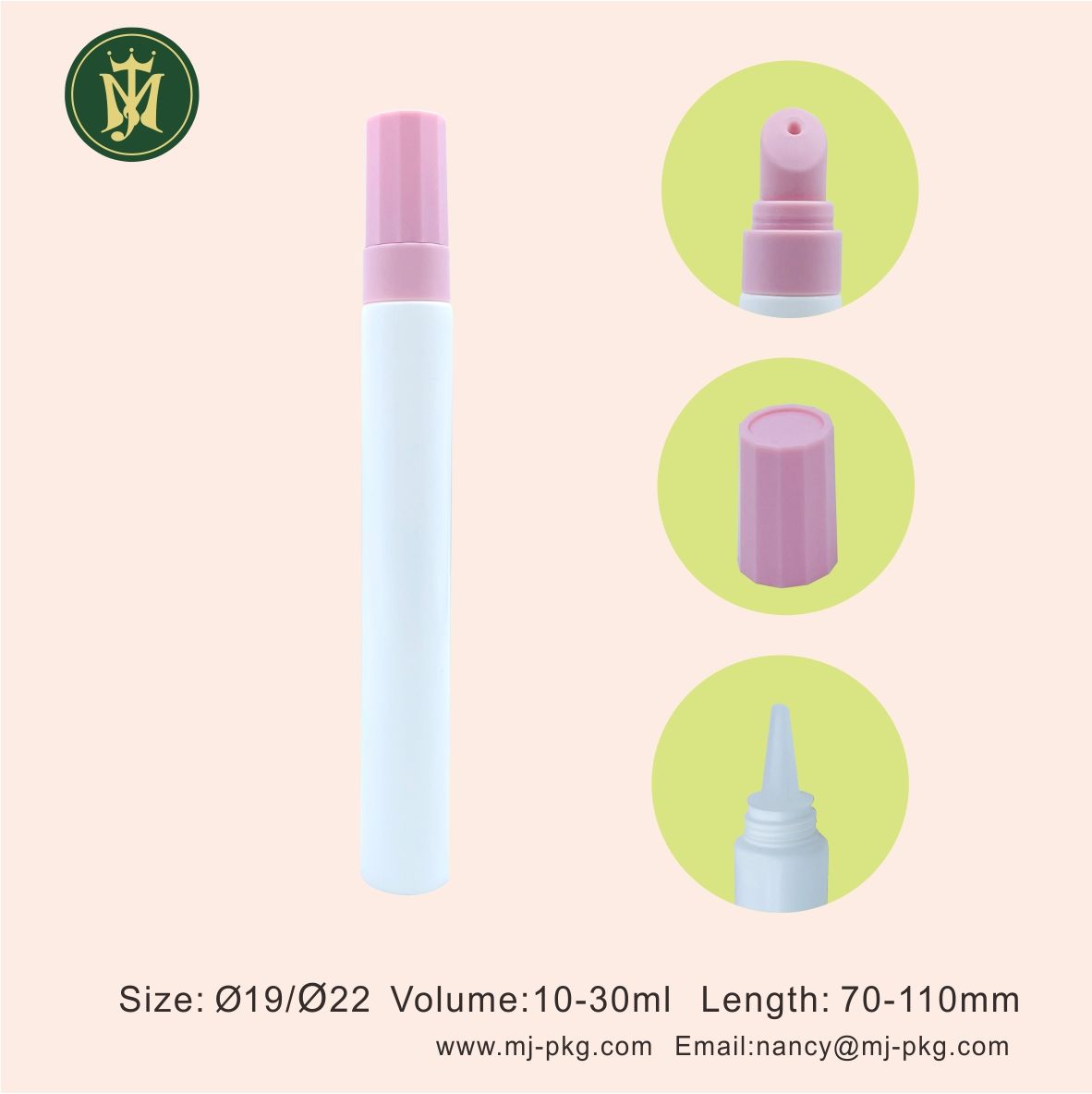 Récipients vides personnalisés pour brillant à lèvres, Tubes en plastique avec embout en Silicone pour baume à lèvres, emballage cosmétique, 15ml, 20ml, 30ml