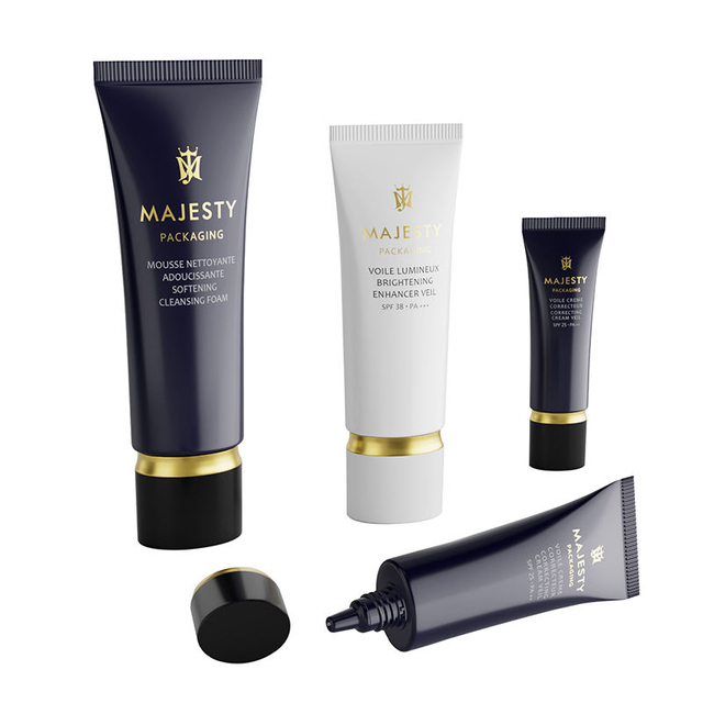 Tube de crème pour les yeux vide en plastique souple de luxe OEM 30 ml-60 ml Tube cosmétique d'emballage liquide et de protection solaire pour fond de teint