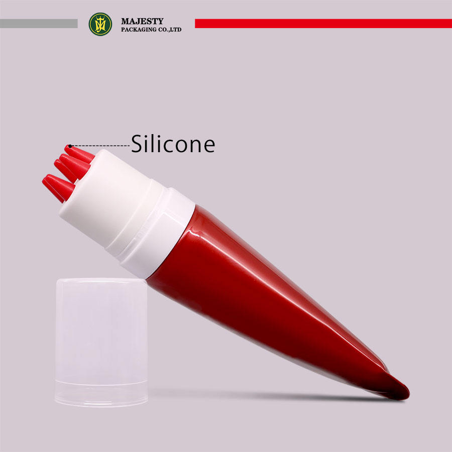 Tube de Massage du cuir chevelu avec applicateur en Silicone, Tube en plastique vide de 50ml, emballage de soins cosmétiques, Tube à presser souple