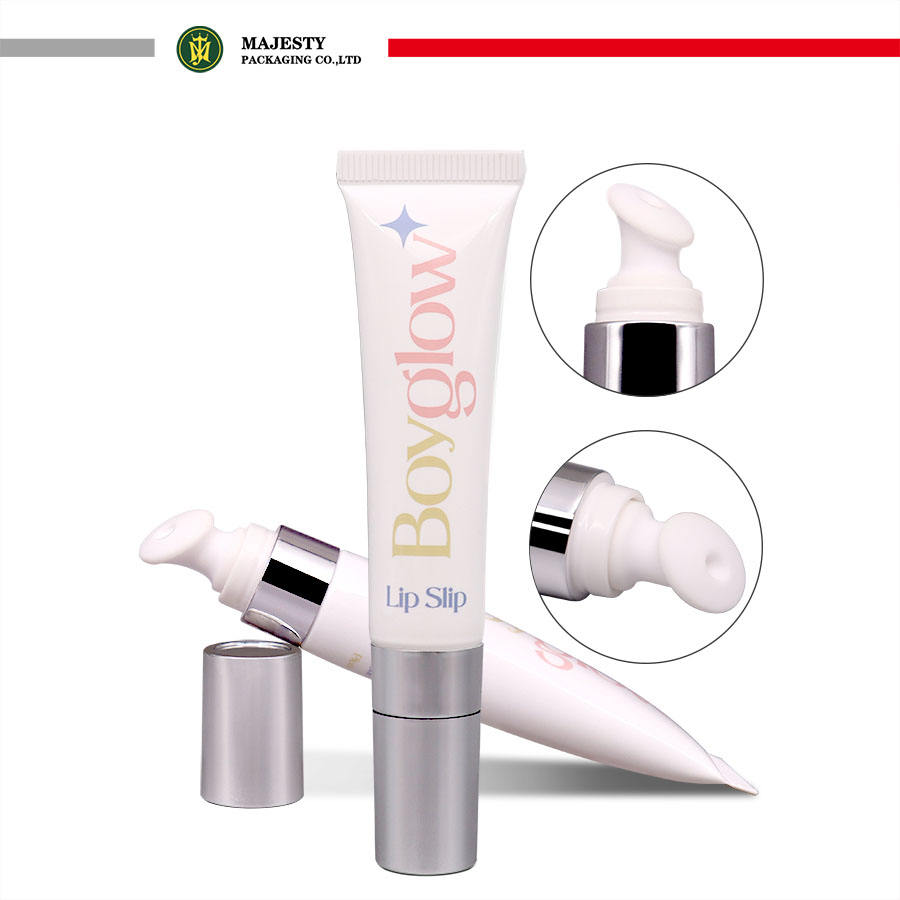 Petit volume en plastique à l'œil en plastique vide-tube cosmétique de soins de la peau de soin applicateur en céramique facile à utiliser