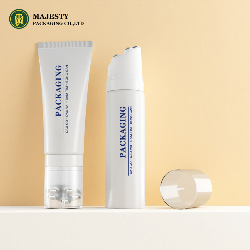 Tube de massage en plastique PE personnalisé de 40 mm avec cinq rouleaux métalliques 