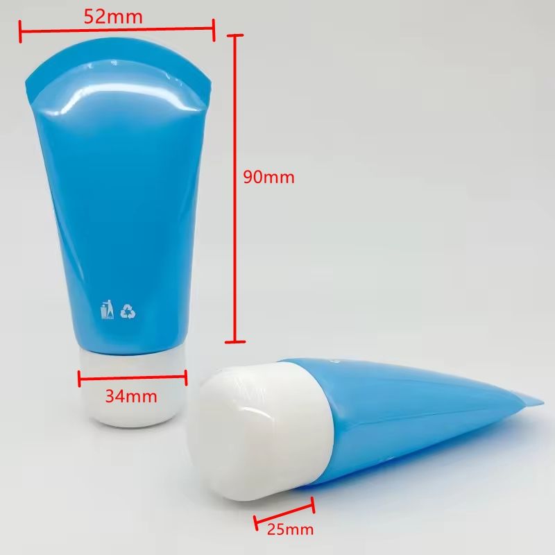 Tube vide à presser personnalisé 50-70ml, rondelle de visage en plastique pour soins de la peau avec bouchon à vis, Tube PP