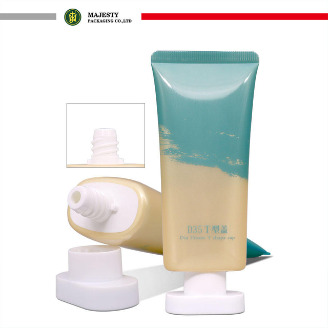 Conteneur cosmétique avec Logo privé, emballage en Tube en plastique, bouchon à vis de forme ovale, Tube à pression souple, impression Offset, manipulation de Surface