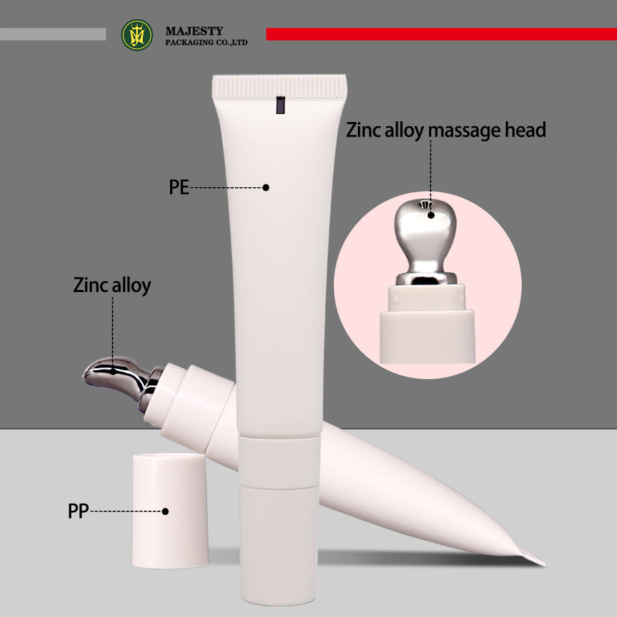 Tube de crème pour les yeux, Tube de brillant à lèvres à compression douce, diamètre de 19mm, applicateur en alliage de Zinc, capacité de 10 à 30ml, bouchon à vis pouvant être rempli par le haut