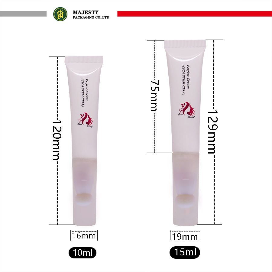 Tube cosmétique en plastique, emballage de rouge à lèvres, Tube de Blush liquide avec applicateur de brosse douce, petit Volume 10ml 15ml 30ml