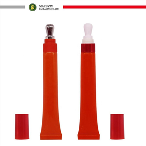 Emballage de Tube cosmétique en plastique vide, Tube de baume à lèvres pour crème pour les yeux, applicateur de Massage en céramique ou en alliage de Zinc, emballage de Tube de soins de la peau