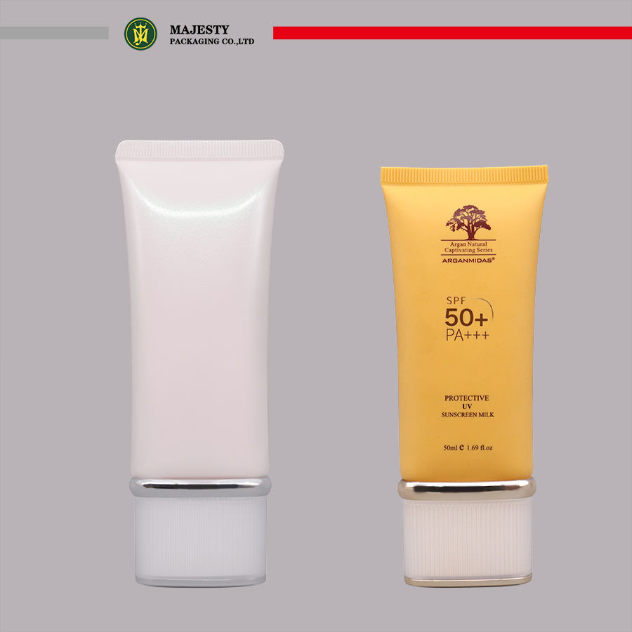 Nettoyant hydratant pour le visage, Nettoyant pour le visage, Tube de protection solaire, Tube en plastique, couvercle en acrylique, capuchon bordé, emballage de soins de la peau, 65ml