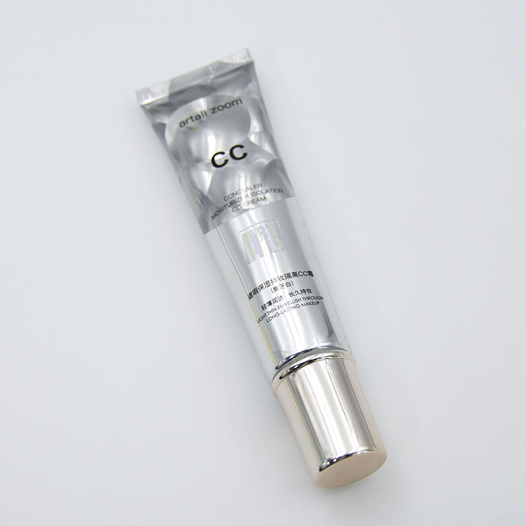 Tube à presser en plastique souple personnalisé de 19mm, matériau ABL, conteneur de crème solaire BB, Tube vide argenté imprimé au Laser, cosmétiques