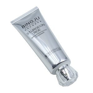 Emballage vide en plastique PE souple imprimé personnalisé de 120ml, estampage à chaud, manipulation de Surface, Lotion nettoyante pour le visage, conteneurs d'emballage