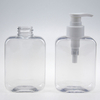 Vide 150ml 300ml luxe douche Gel pompe HDPE bouteille en plastique emballage plat carré shampooing et revitalisant bouteilles pour cheveux