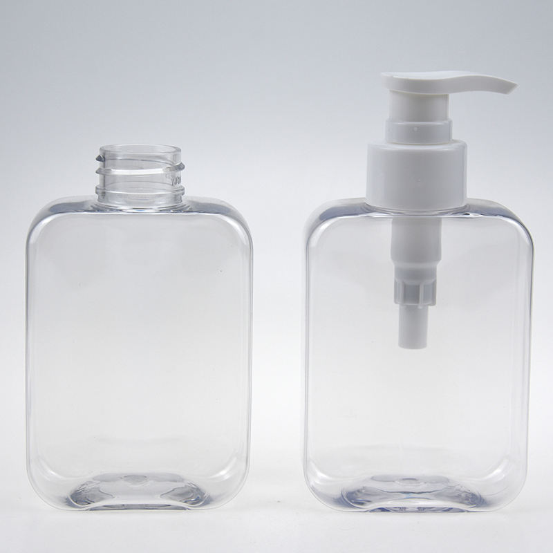 Vide 150ml 300ml luxe douche Gel pompe HDPE bouteille en plastique emballage plat carré shampooing et revitalisant bouteilles pour cheveux