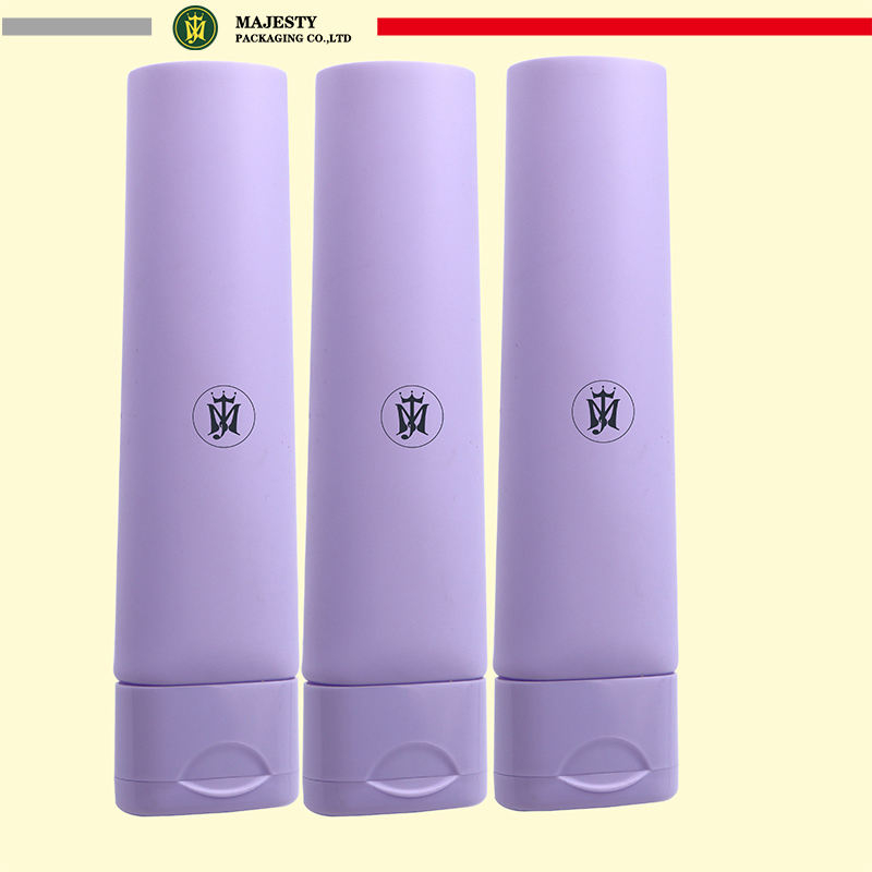 Tube en plastique plat ovale personnalisé de 100ml, pour soins du visage, masques de sérum cutané à rabat et emballage de crème solaire/BB crème