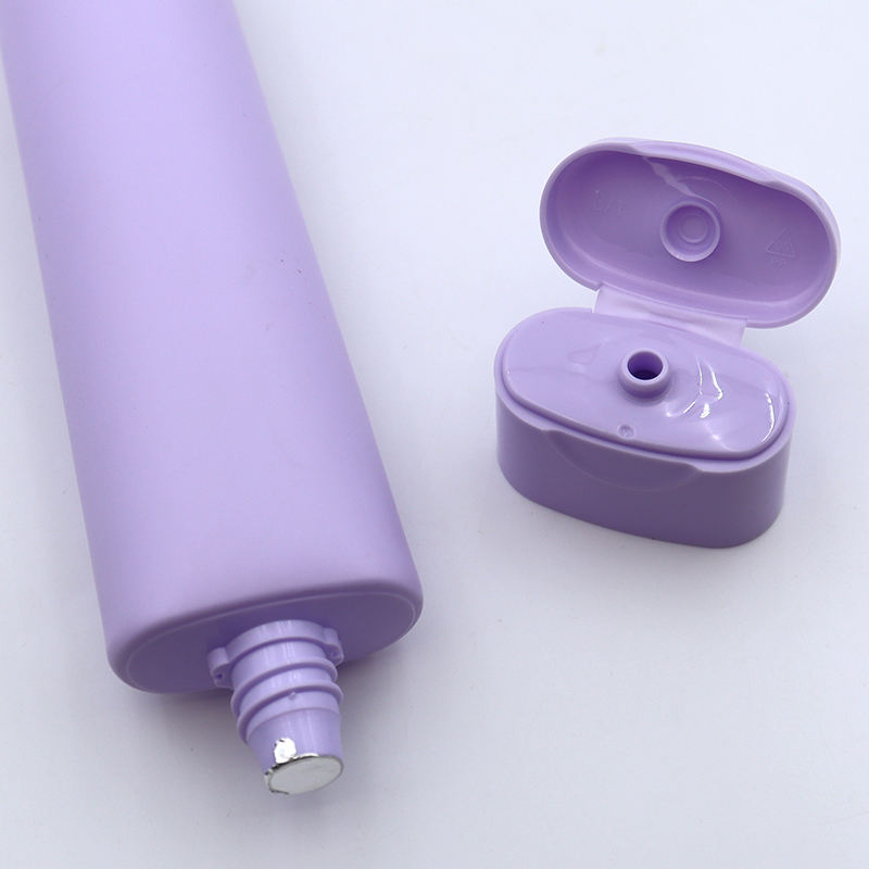 Tube en plastique plat ovale personnalisé de 100ml, pour soins du visage, masques de sérum cutané à rabat et emballage de crème solaire/BB crème