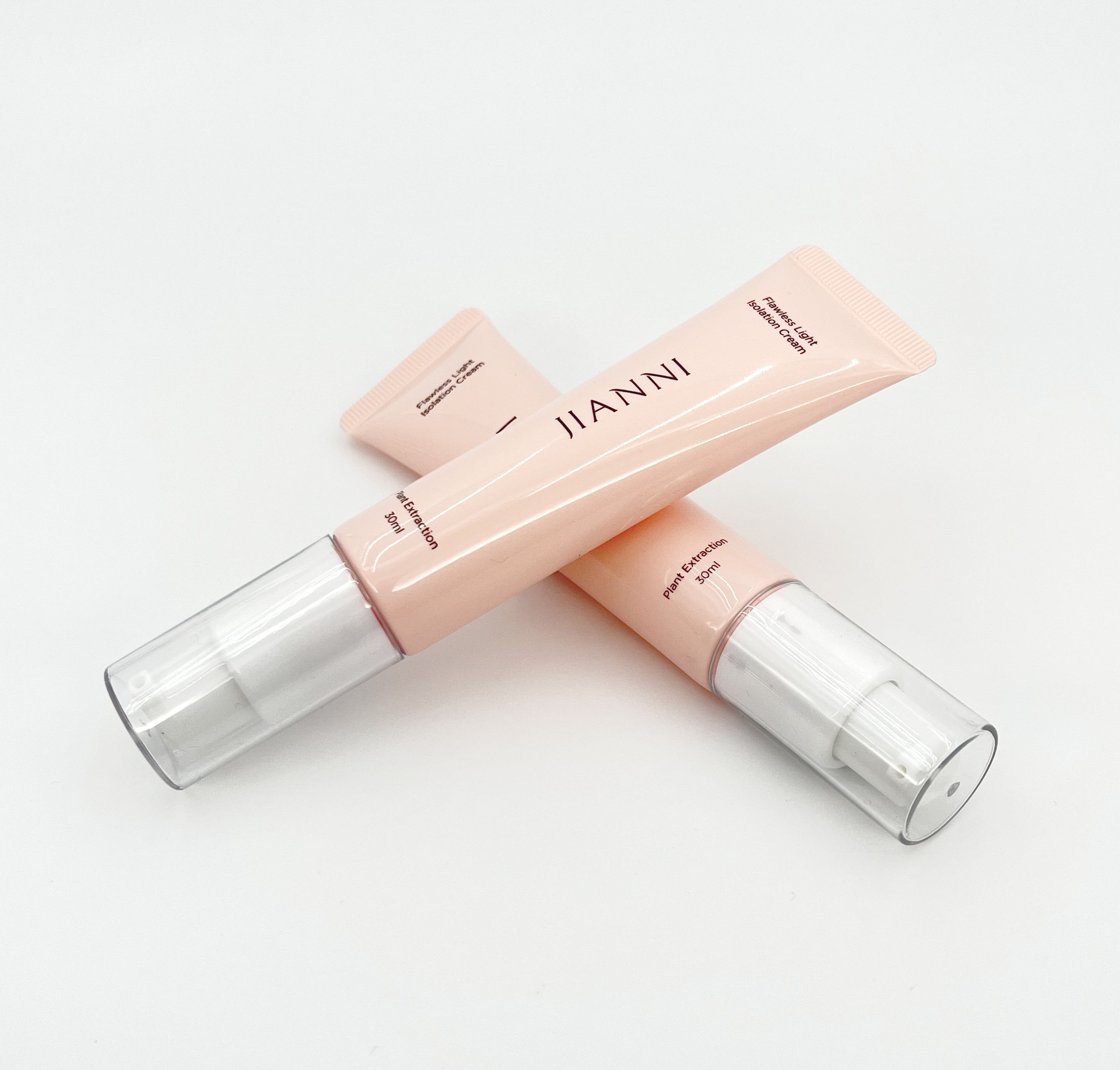 Emballage de pompe sans air vide personnalisé, Tube à presser cosmétique pour visage, fond de teint BB CC, crème liquide et crème solaire, Tube d'huile essentielle