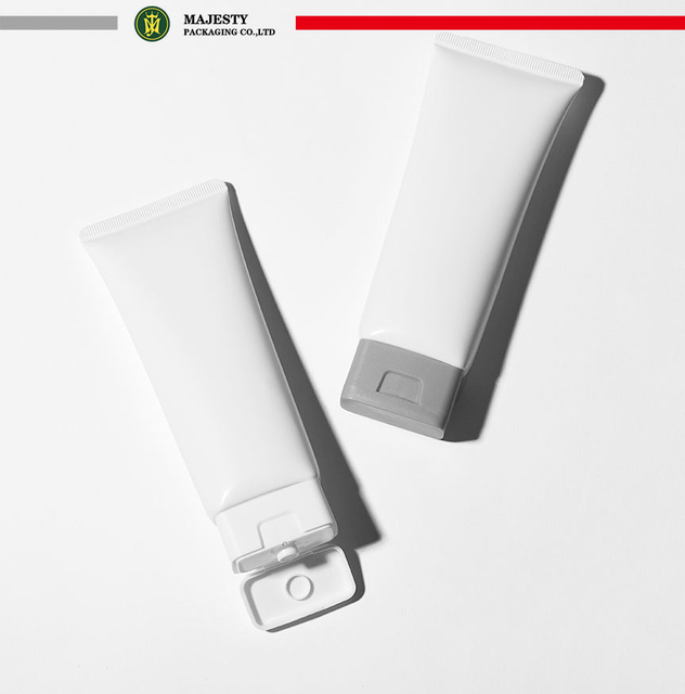 Nouveau design plat en plastique souple tube rectangle flip top cap crème pour les mains crème pour le visage soins de la peau crème solaire crème solaire emballage de protection solaire