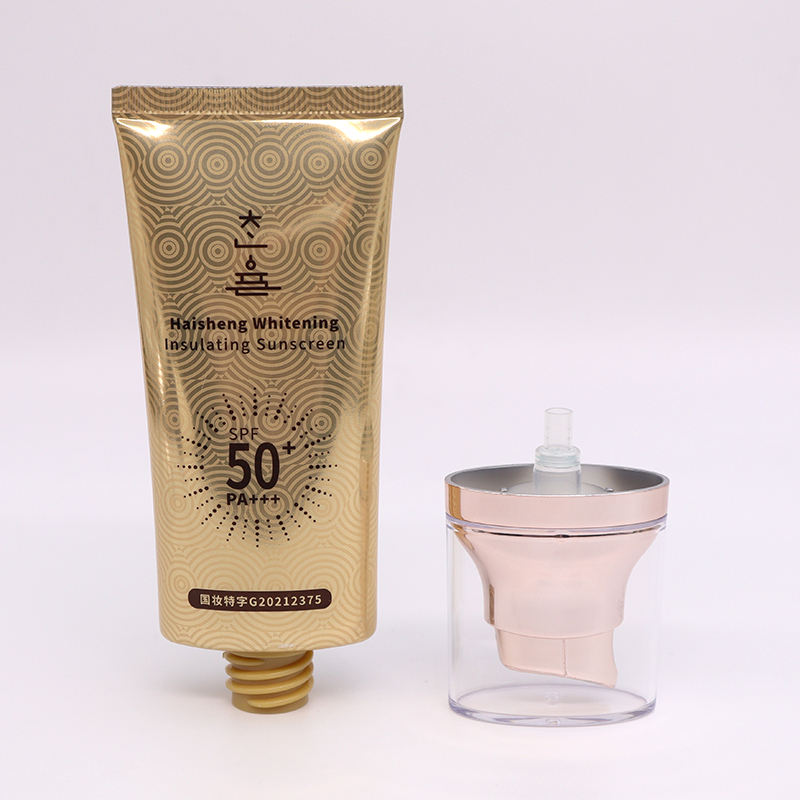 Tube laminé OEM haute brillance 50ml ABL/PBL, pompe sans air ovale plate, sérigraphie, crème pour le visage BB, emballage de Tube de Base de maquillage