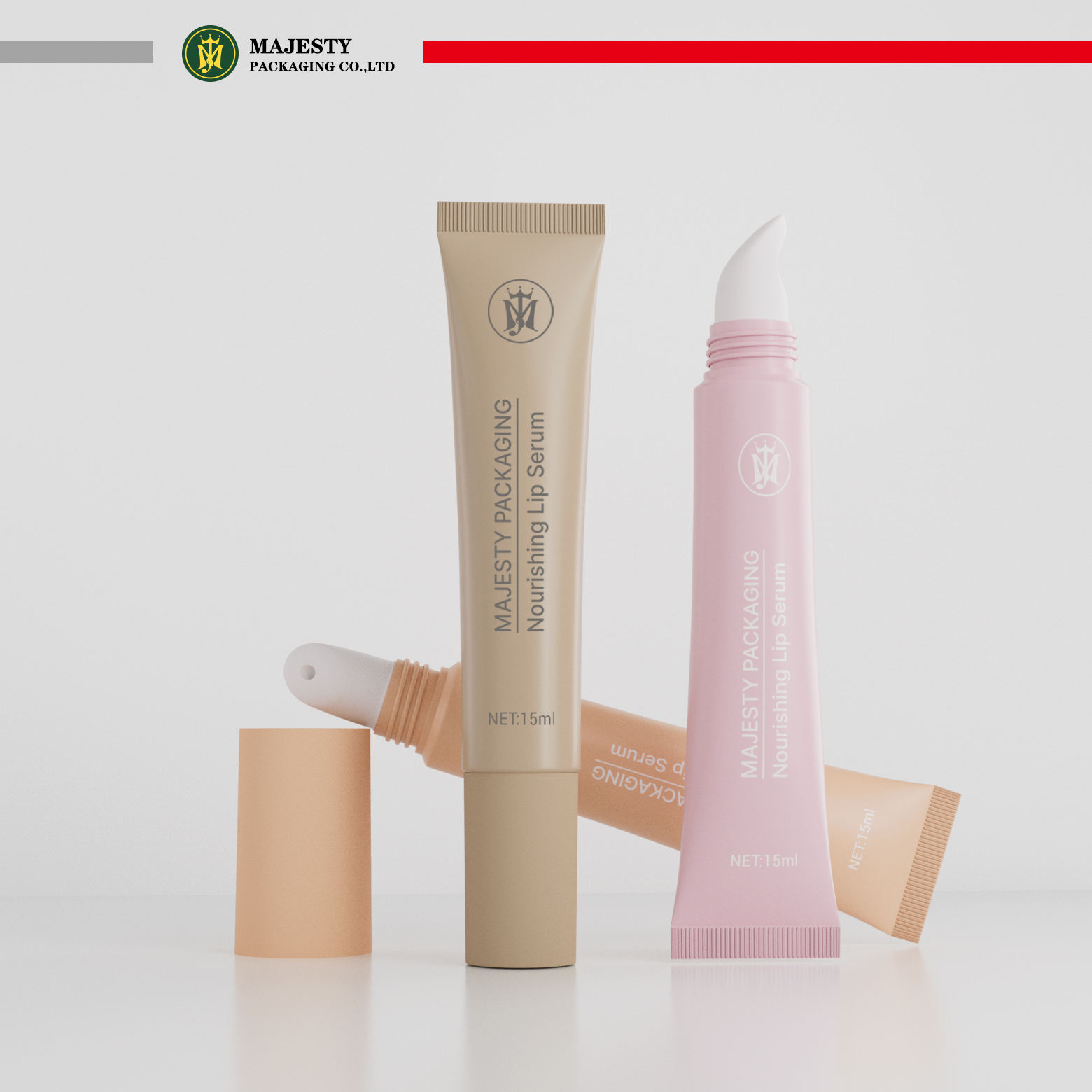 Dessus rabattable de conception personnalisé par coutume d'OEM pour les tubes en plastique de brillant à lèvres de sérigraphie