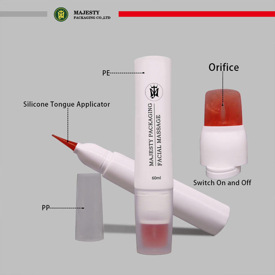 Tubes à presser pour cosmétiques, fonction spéciale, Massage en Silicone, ovale, crème en plastique vide, emballage cosmétique