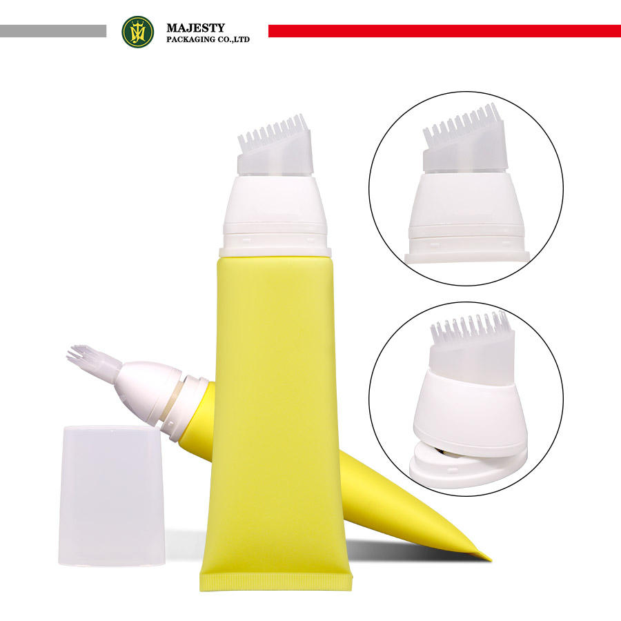 Peigne en Silicone, soins de couleur de cheveux, Gel de cuir chevelu, Tube de shampoing, emballage en plastique cosmétique avec Surface de sérigraphie