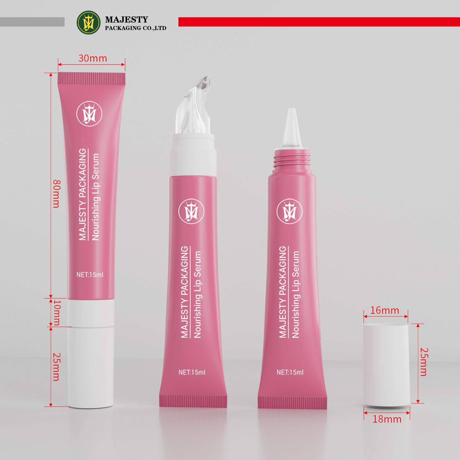 Tubes à presser personnalisés pour brillant à lèvres 10ml 15ml, conteneurs de brillant à lèvres, Tube souple en plastique, Tube de soin des lèvres en plastique personnalisé