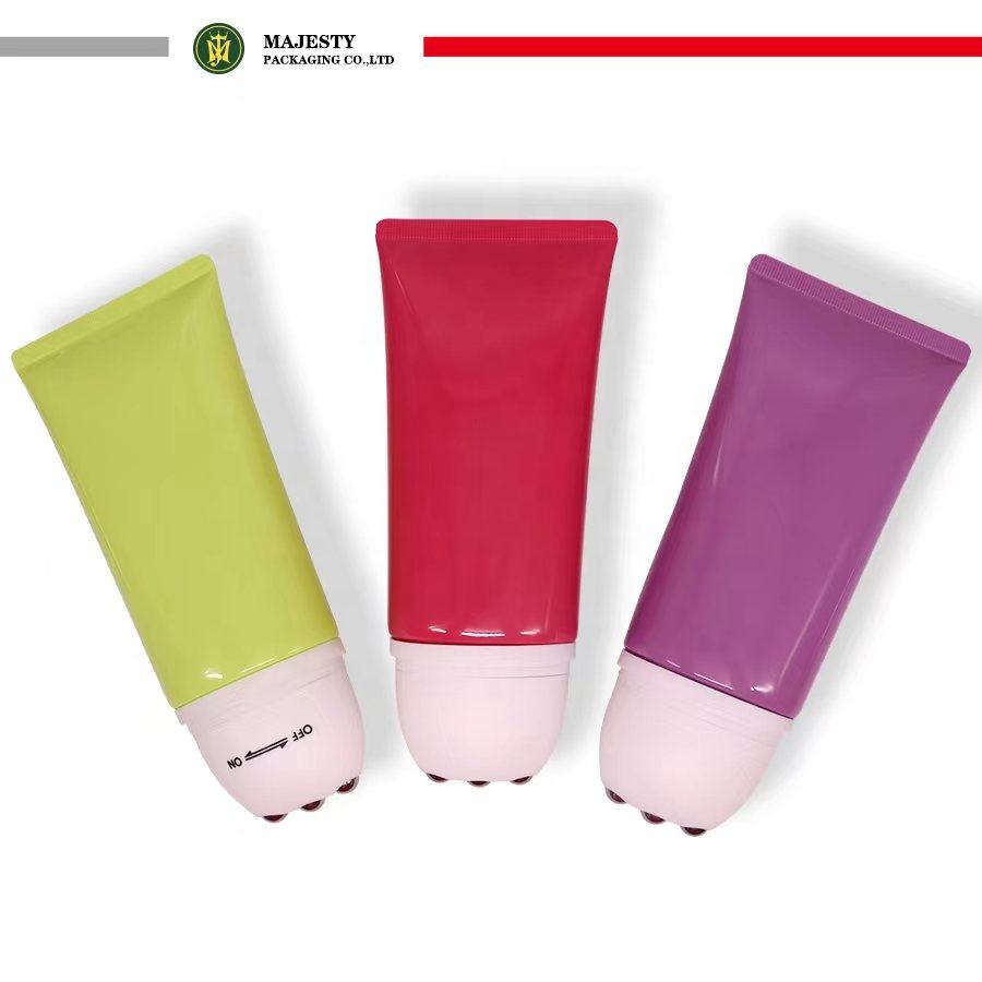 Série de Massage à billes avec Logo personnalisé Direct d'usine, Tubes à presser vides, emballage cosmétique en plastique écologique, impression d'écran