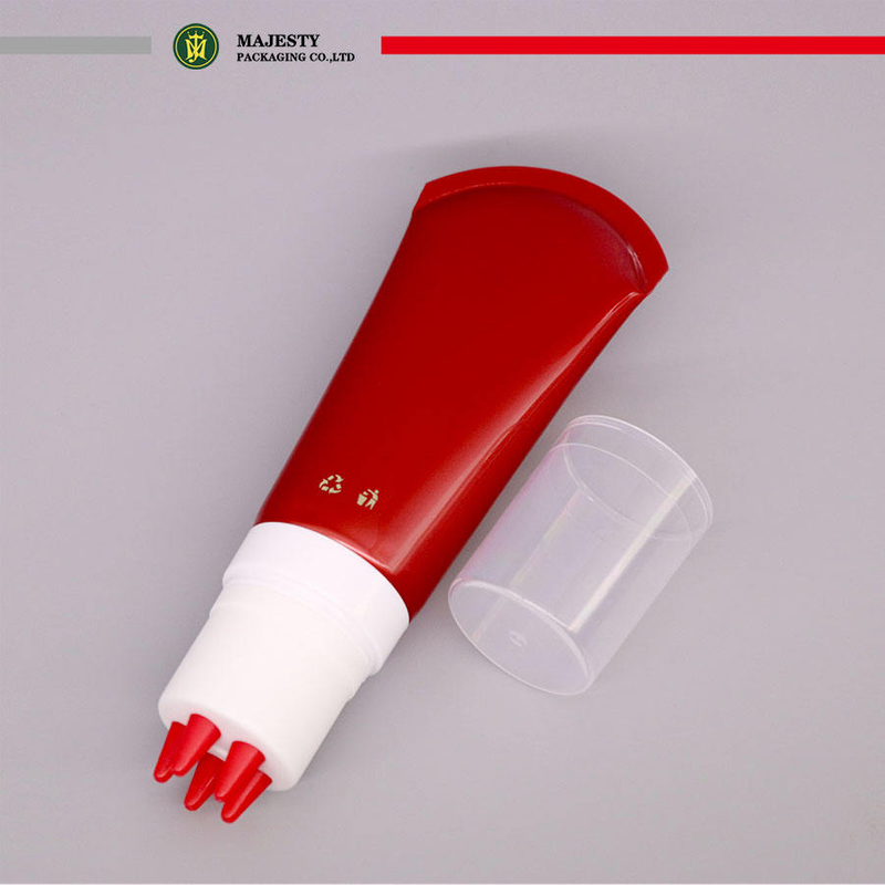Tube de Massage du cuir chevelu avec applicateur en Silicone, Tube en plastique vide de 50ml, emballage de soins cosmétiques, Tube à presser souple