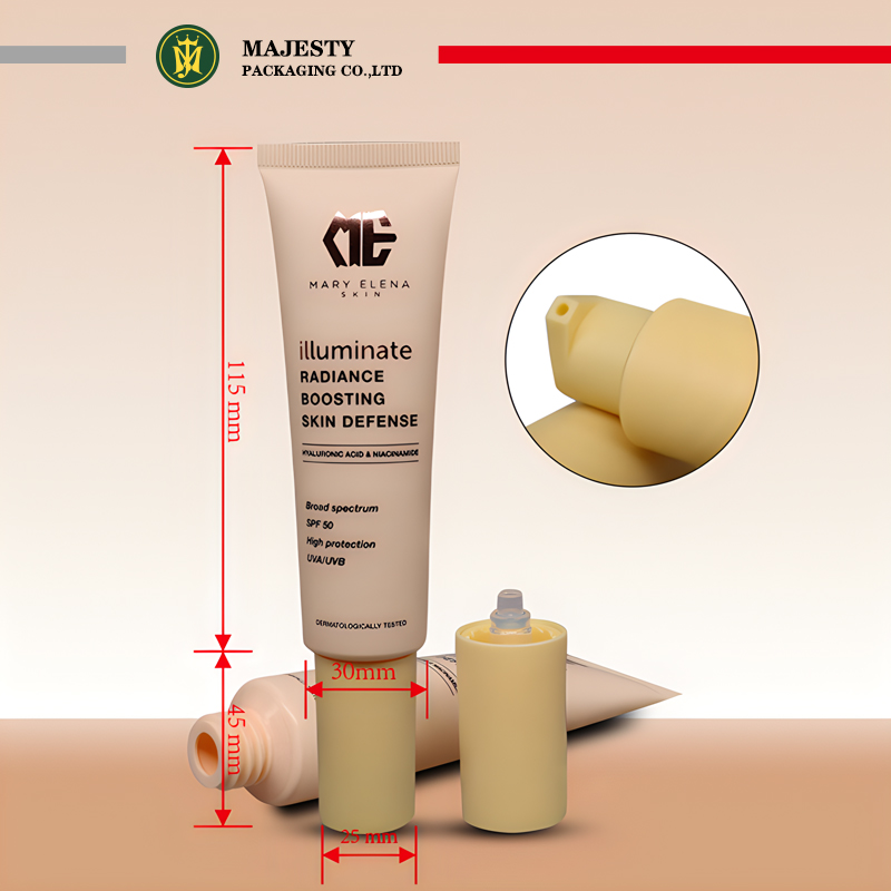 Tube de nettoyage du visage personnalisé, diamètre 30mm, vide, pompe sans air, applicateur, crème solaire, Lotion pour le corps, fond de teint BB crème, 15 ~ 70ml